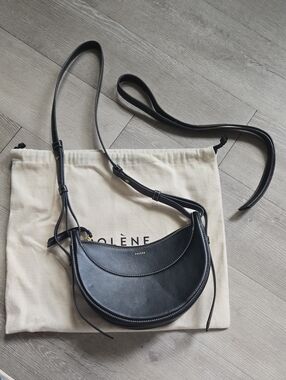 Polène Numéro Dix Smooth Leather Crossbody Bag, Black, Dust Bag Included